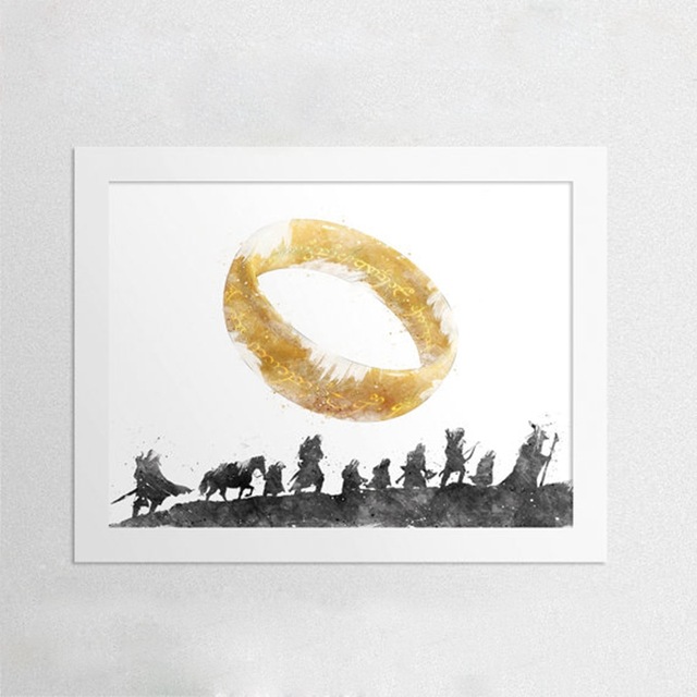 640x640 The Lord Of The Rings Canvas Art Print And Poster , Watercolor - Watercolor Ring