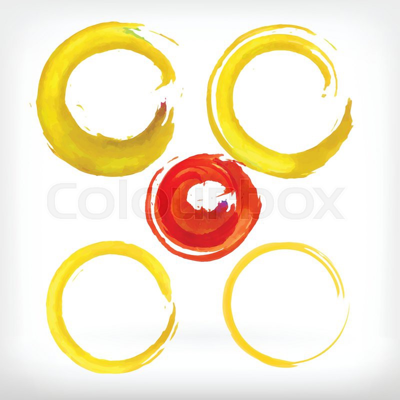 800x800 Watercolor Vector Illustration Or Banner With Red And Yellow Ring - Watercolor Ring