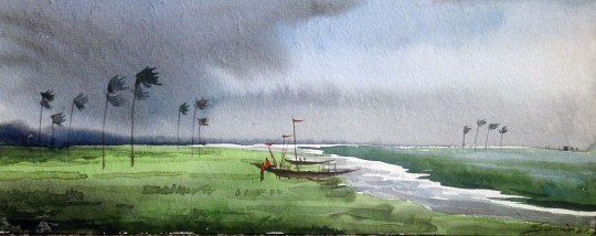 540x214 Paintings - Watercolor River