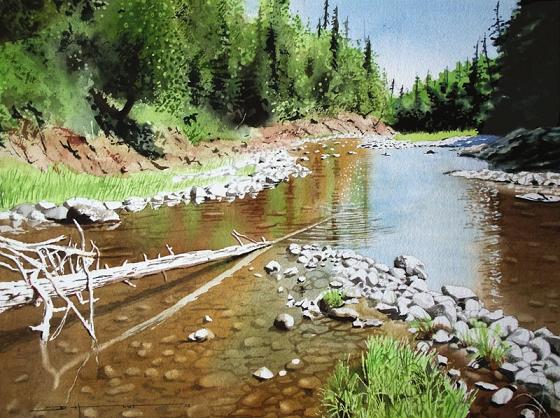 560x418 Watercolor Paintings Of River - Watercolor River