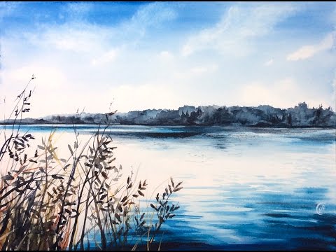 480x360 Watercolor River Painting Demonstration - Watercolor River