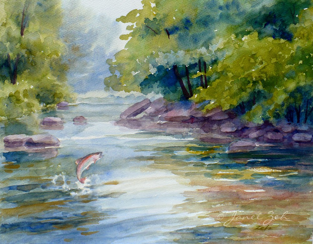 1000x779 Zeh Original Art Blog Watercolor And Oil Paintings Trout Stream - Watercolor River