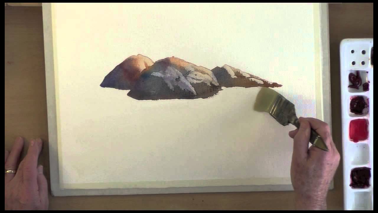 1280x720 Painting And Knifing Out Rocks In Watercolor - Watercolor Rocks