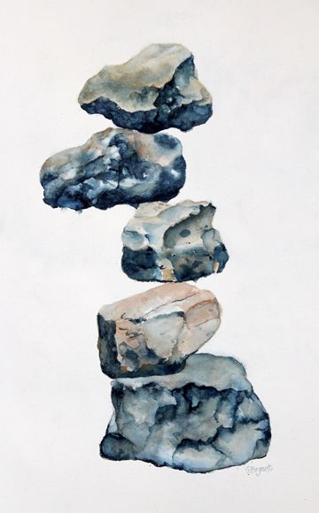 360x580 Rock On, Watercolor, 18x24, Art Watercolor - Watercolor Rocks