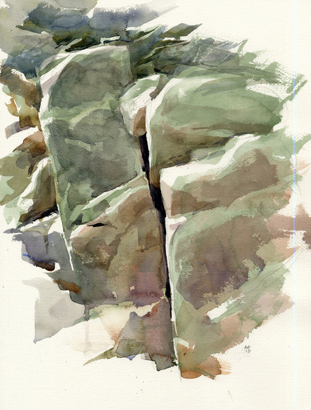 607x800 Rocks In The Afternoon, 2010 Watercolor Blue Mountain - Watercolor Rocks