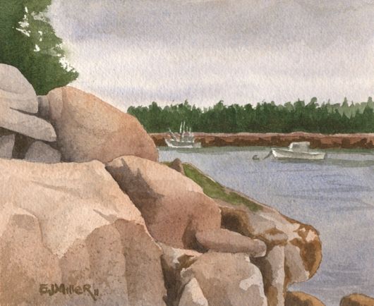 530x434 Watercolor Painting Rocks - Watercolor Rocks