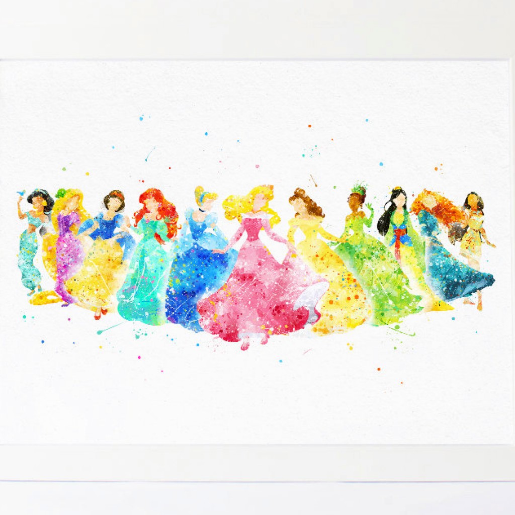 1024x1024 Disney Princess Collection - Watercolor Room
