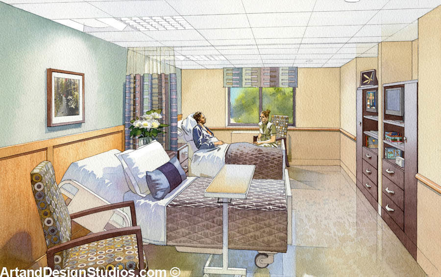 900x566 Hospital Renderings - Watercolor Room