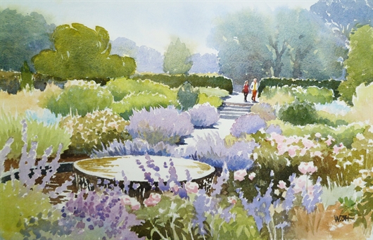 530x341 A Dotty Way To Paint Flowers With Winston Oh - Watercolor Rose Bush