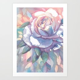 264x264 Rose Bush Art Prints Society6 - Watercolor Rose Bush