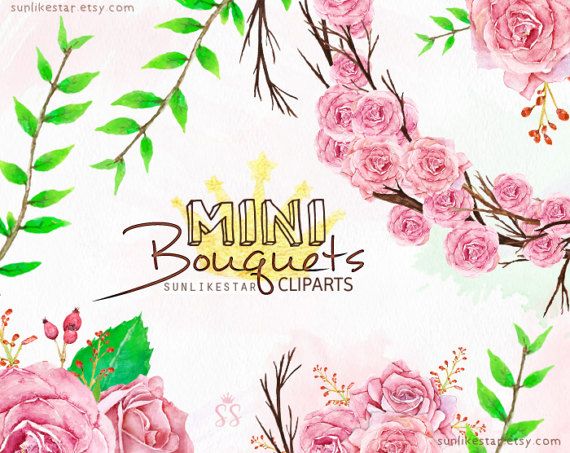 570x453 Watercolor Flower Wreath Clipart Watercolor Bouquets, Floral - Watercolor Rose Clipart