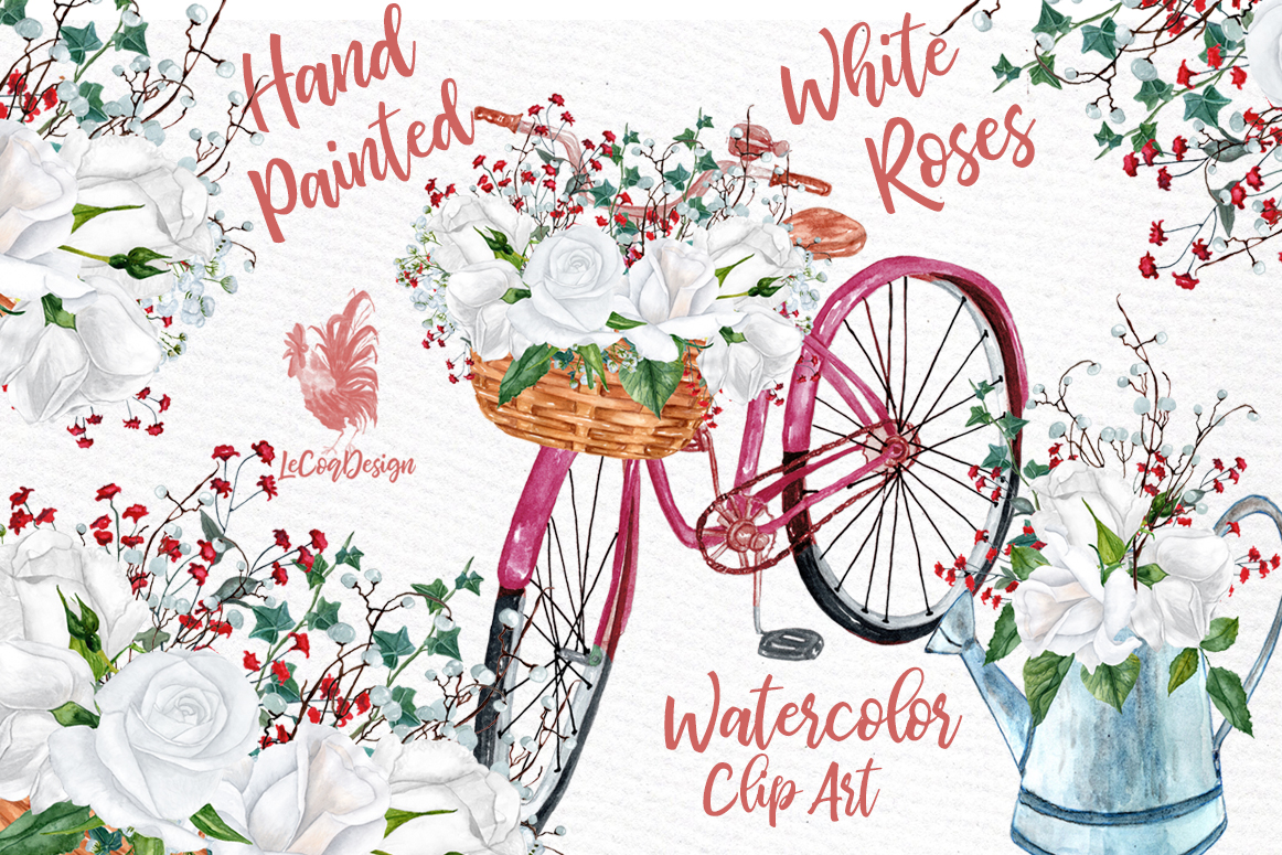 1162x775 Watercolor Roses Clipart Roses Bouquets White Flowers Clipart By - Watercolor Rose Clipart