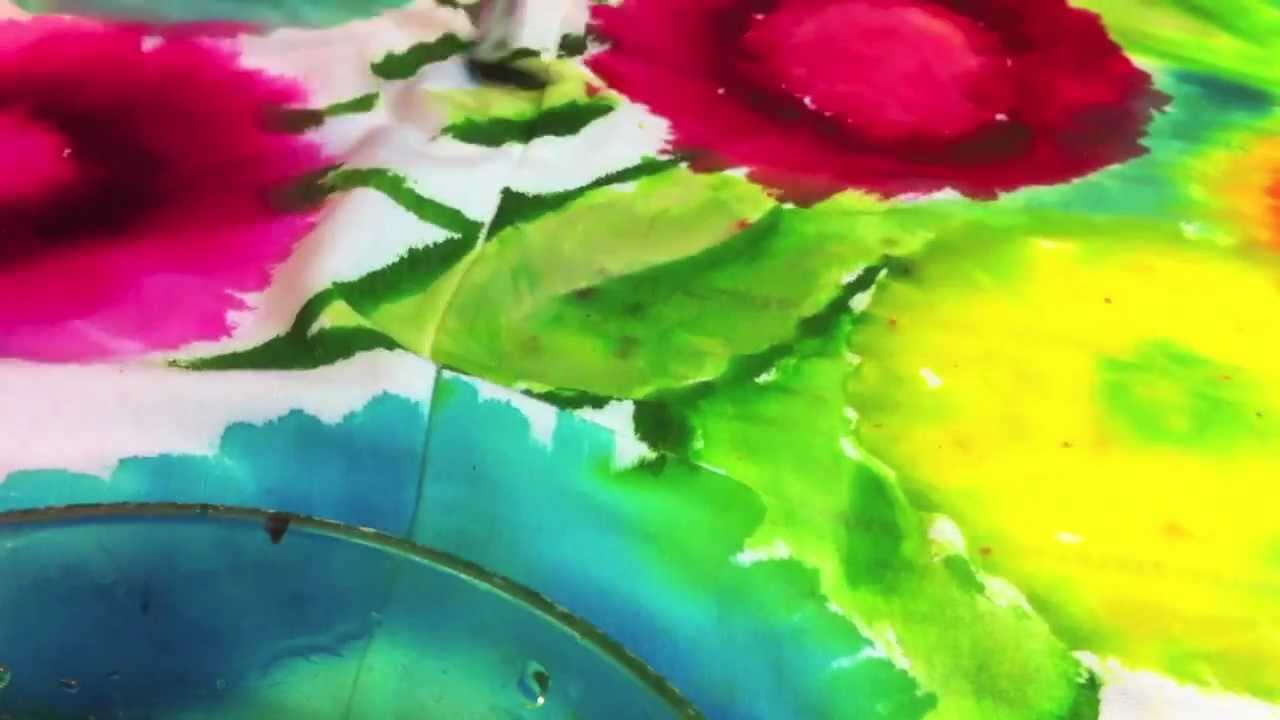 1280x720 Diy Tie Dye Watercolor Flowers Tutorial - Watercolor Rose Fabric