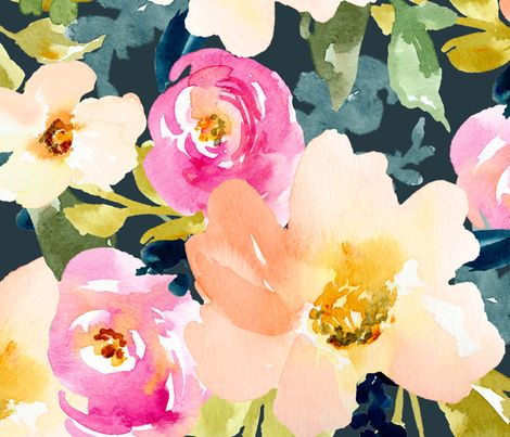 470x403 Pin By Howl On Trang] Mix - Watercolor Rose Fabric