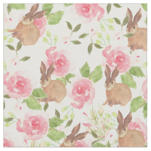 307x307 Watercolor Flowers Fabric Zazzle - Watercolor Rose Fabric