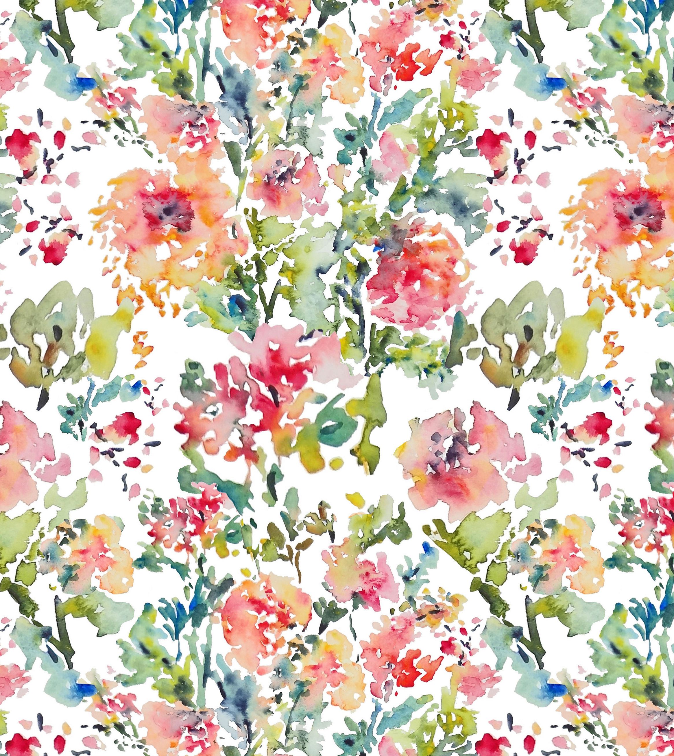2331x2615 Watercolor Flowers Fabric Pattern. Fabric Designs By Susan - Watercolor Rose Fabric