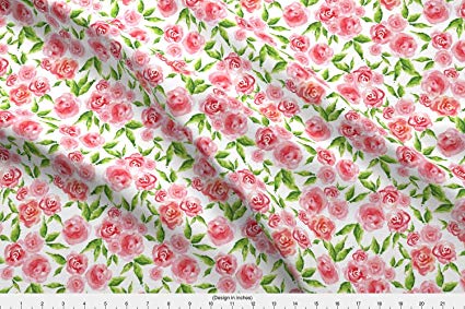 425x283 Roses Fabric - Watercolor Rose Fabric
