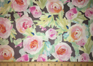 300x213 Watercolor Rose Floral Peach Mint Blush Pink Roses Cotton Fabric - Watercolor Rose Fabric