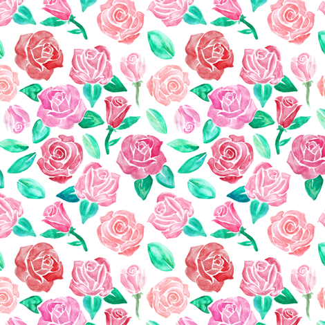 470x470 Watercolor Roses Fabric - Watercolor Rose Fabric