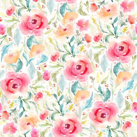 Watercolor Rose Fabric at PaintingValley.com | Explore collection of ...