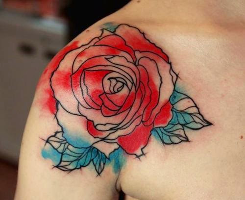 500x408 70 Outstanding Watercolor Tattoo Designs Amp Ideas - Watercolor Rose Tattoo