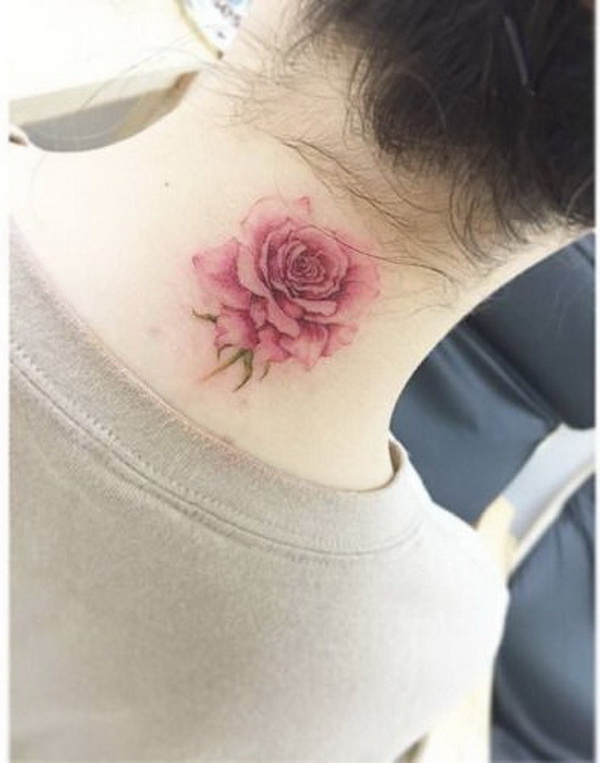 600x763 Beautiful Flower Tattoo Designs - Watercolor Rose Tattoo