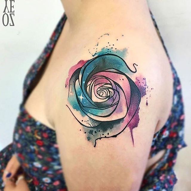 640x640 40 Breathtaking Watercolor Flower Tattoo Designs Amazing Tattoo - Watercolor Rose Tattoo