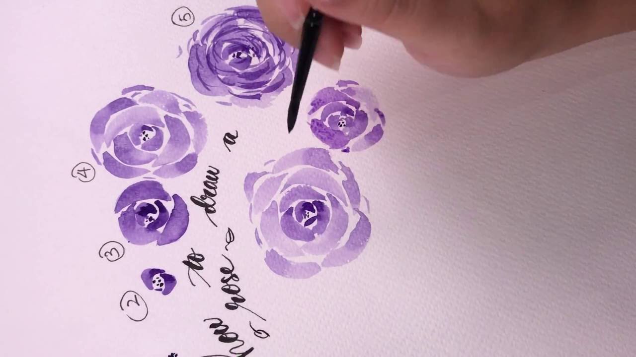 1280x720 Watercolor Rose Tutorial - Watercolor Rose Tutorial