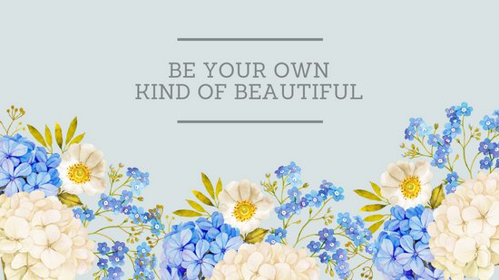 550x309 Blue Watercolor Flowers With Quote Desktop Wallpaper - Watercolor Rose Wallpaper