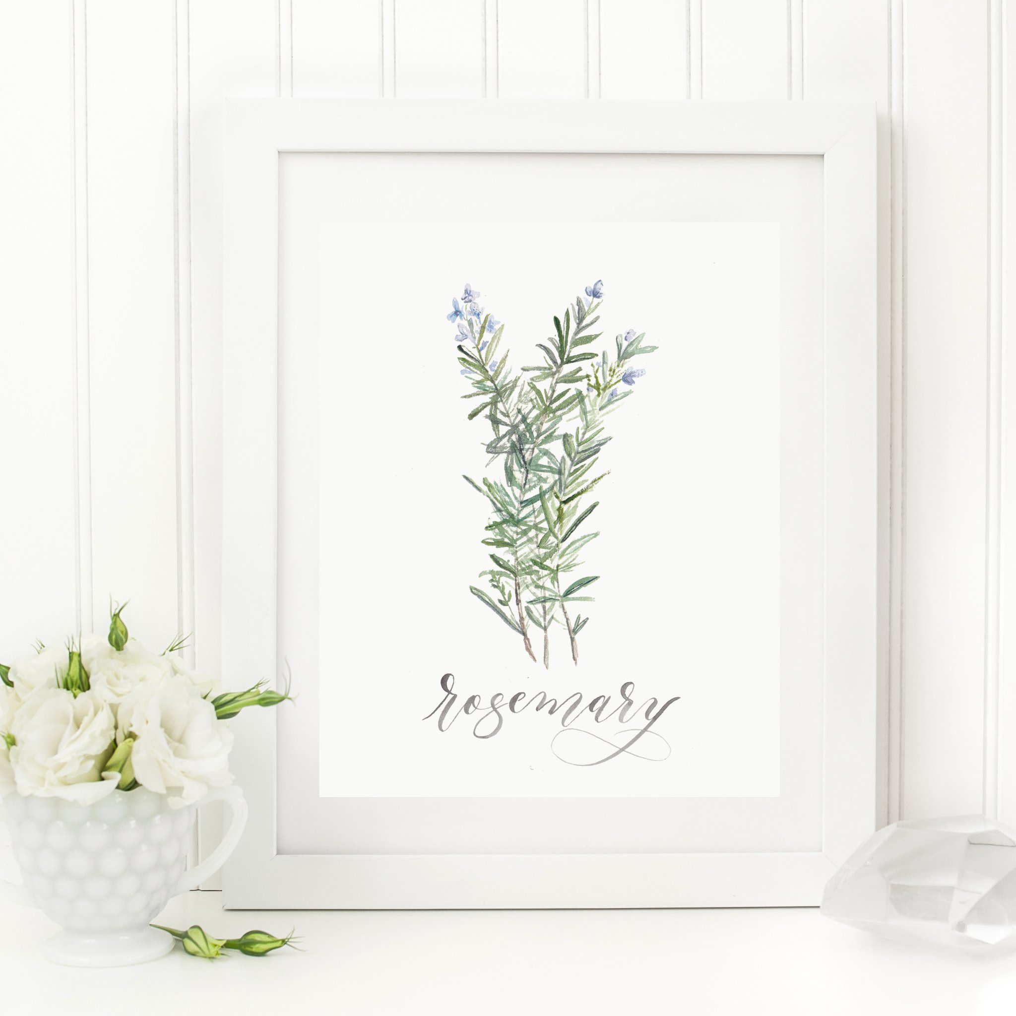 2048x2048 Rosemary Art Print - Watercolor Rosemary