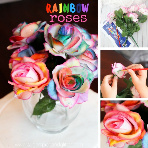 600x600 Painting Rainbow Roses Sugar, Spice And Glitter - Watercolor Roses Images