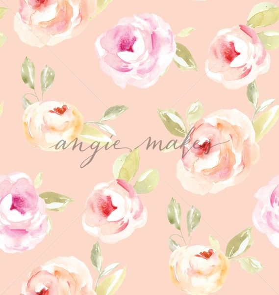 569x600 Shabby Chic Pink Watercolor Roses Pattern. Painted Roses - Watercolor Roses Images