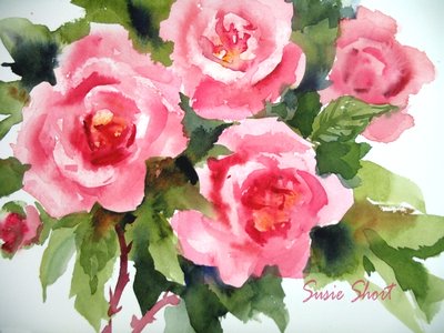 400x300 Susie Short Watercolors - Watercolor Roses Images