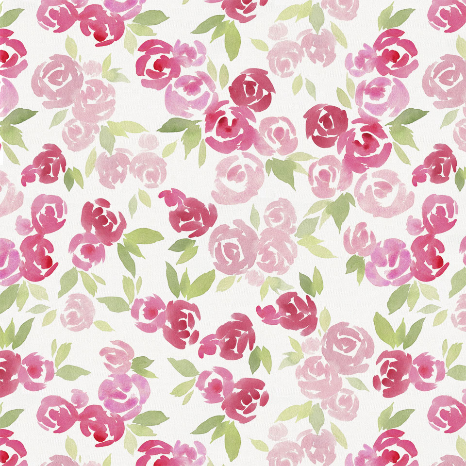 960x960 Watercolor Roses Fabric By The Yard Pink Fabric Carousel Designs - Watercolor Roses Images