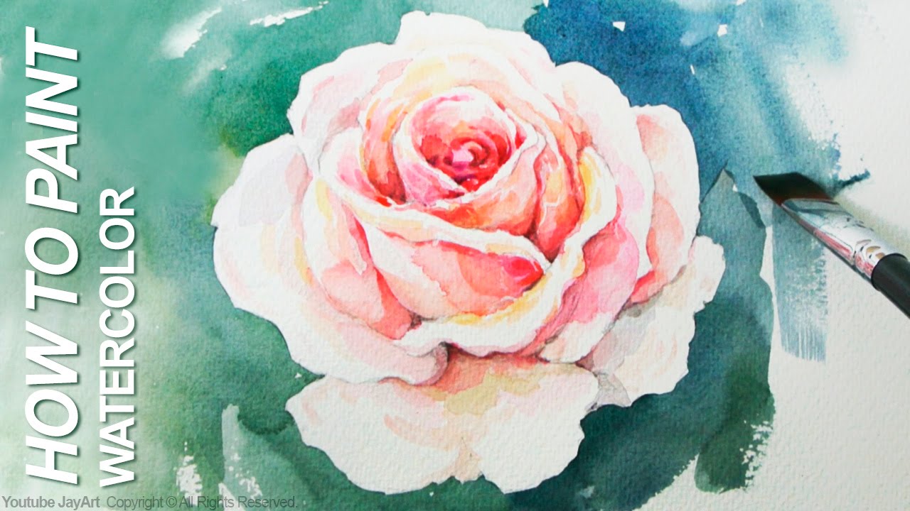 1280x720 Watercolor Step By Step, How To Paint A Rose - Watercolor Roses Images