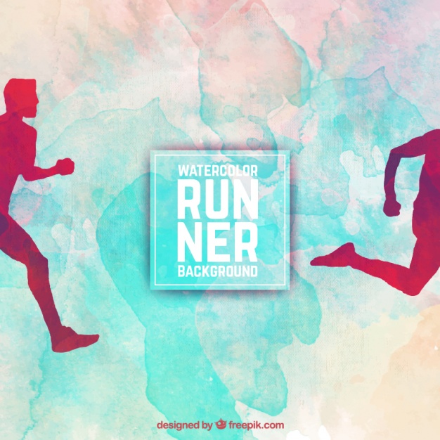 626x626 Watercolor Runner Background Vector Free Download - Watercolor Runner
