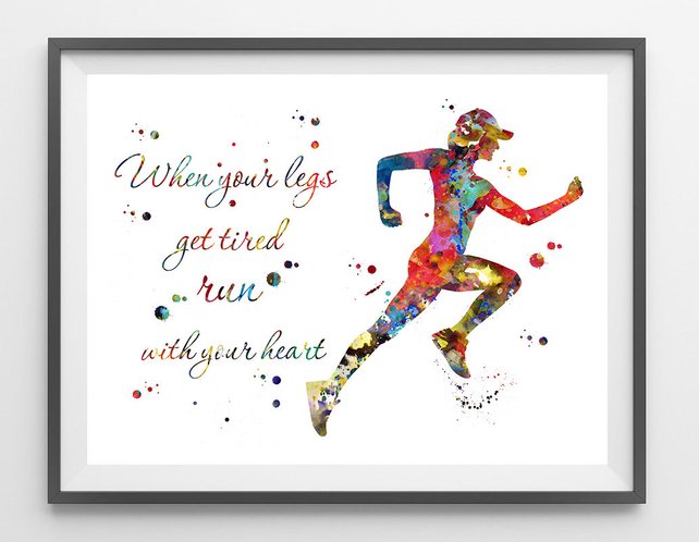 642x498 Female Runner Watercolor Print Running Quote When Your Legs Etsy - Watercolor Runner