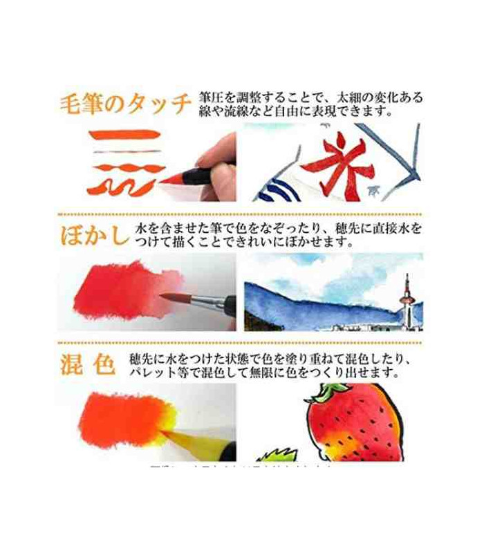 700x800 Akashiya Watercolor Brush Pen Sai 5 Colors Set (Winter) - Watercolor Sai