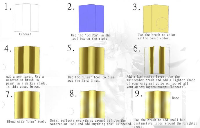 689x442 Painting Metal Tutorial How I Paint Tool Sai By Rika Dono Publish - Watercolor Sai Tutorial
