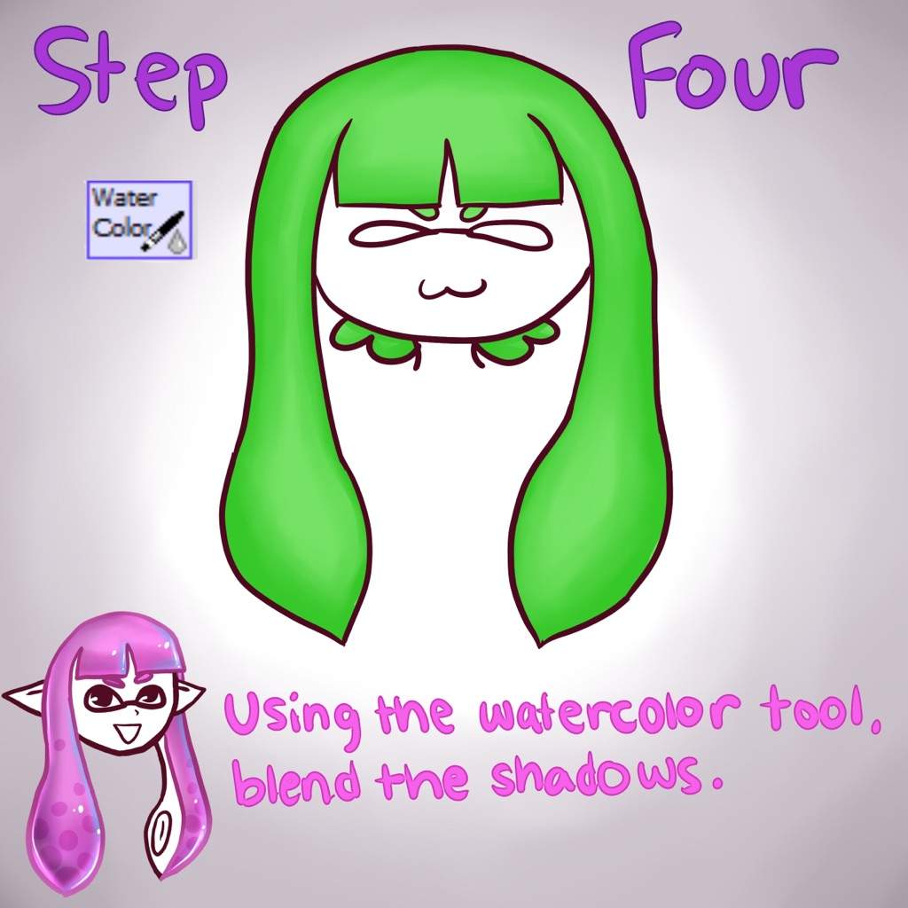 1024x1024 Tutorial How To Draw Squid Hair (Using Sai) Splatoon Amino - Watercolor Sai Tutorial