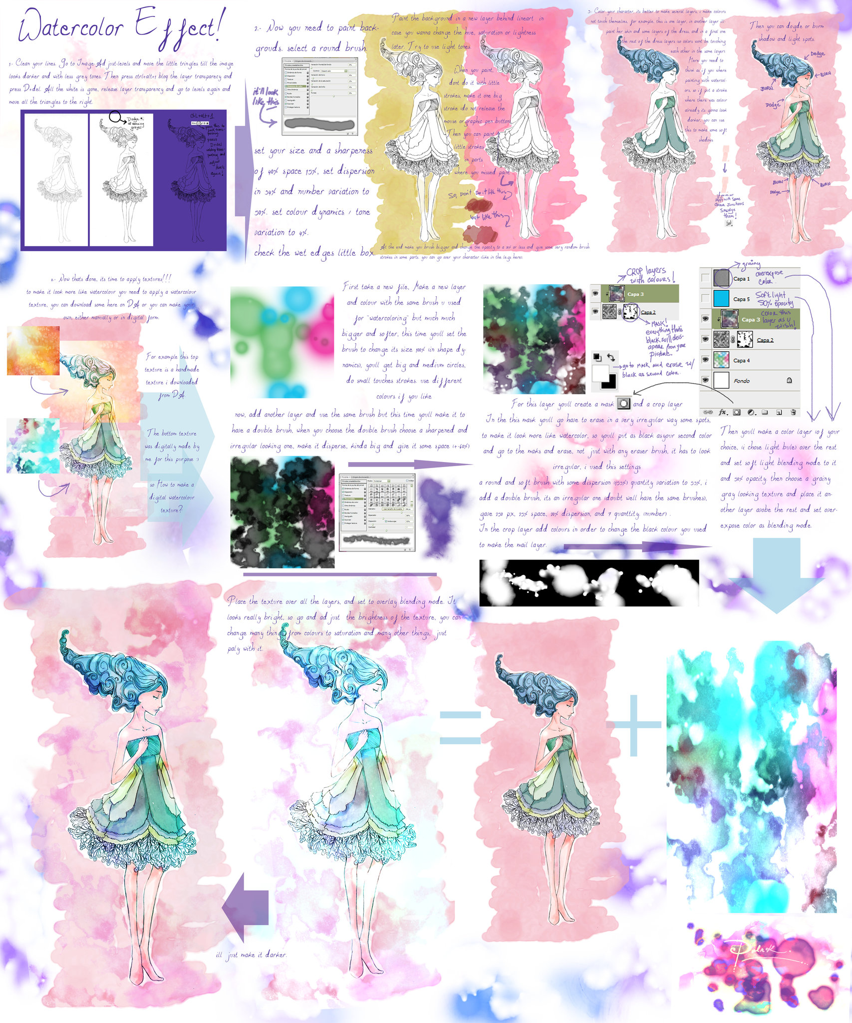 1707x2048 Watercolor Effect Tutorial By Palnk - Watercolor Sai Tutorial