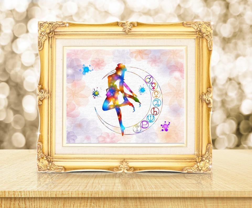 961x794 Pretty Soldier Sailor Moon Watercolor Print Nursery Decor Movie Poster - Watercolor Sailor Moon