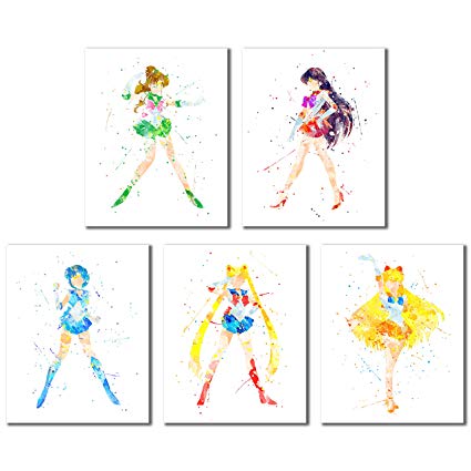 425x425 Bigwig Prints Sailor Moon Watercolor Art Prints - Watercolor Sailor Moon