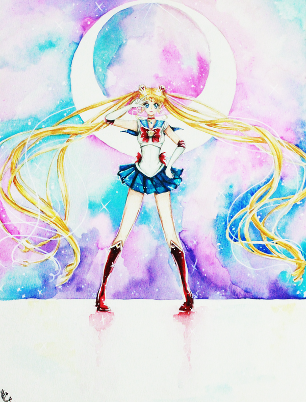 600x787 Watercolor Works Sailormoon Crystal 2 By Hikarisoul2 - Watercolor Sailor Moon