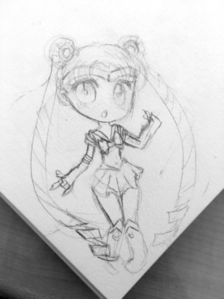 320x427 Lol I Sketched Sailor Moon On The Corner Of My Watercolor Paper - Watercolor Sailor Moon