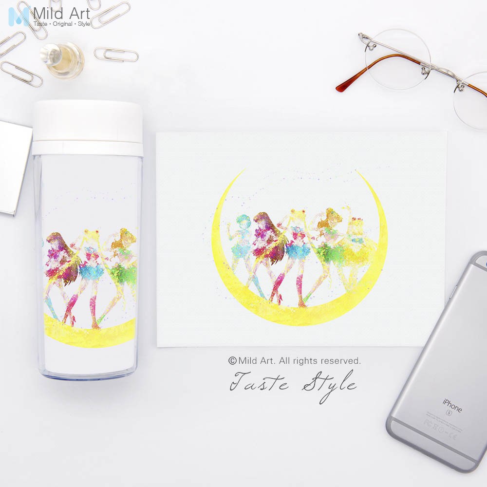 1000x1000 Modern Japanese Anime Sailor Moon Personalized Wide - Watercolor Sailor Moon