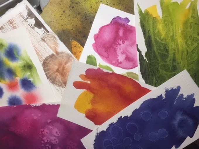 680x510 Watercolor Techniques And Textures Workshop Village Gallery Of Arts - Watercolor Samples