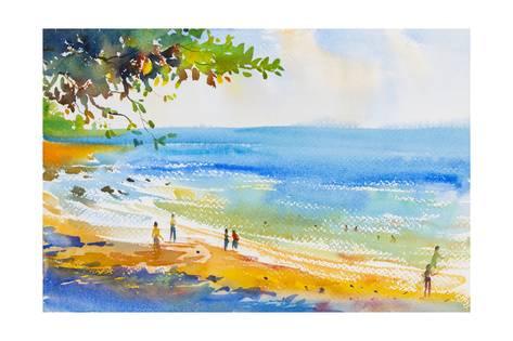 Watercolor Sand at PaintingValley.com | Explore collection of ...