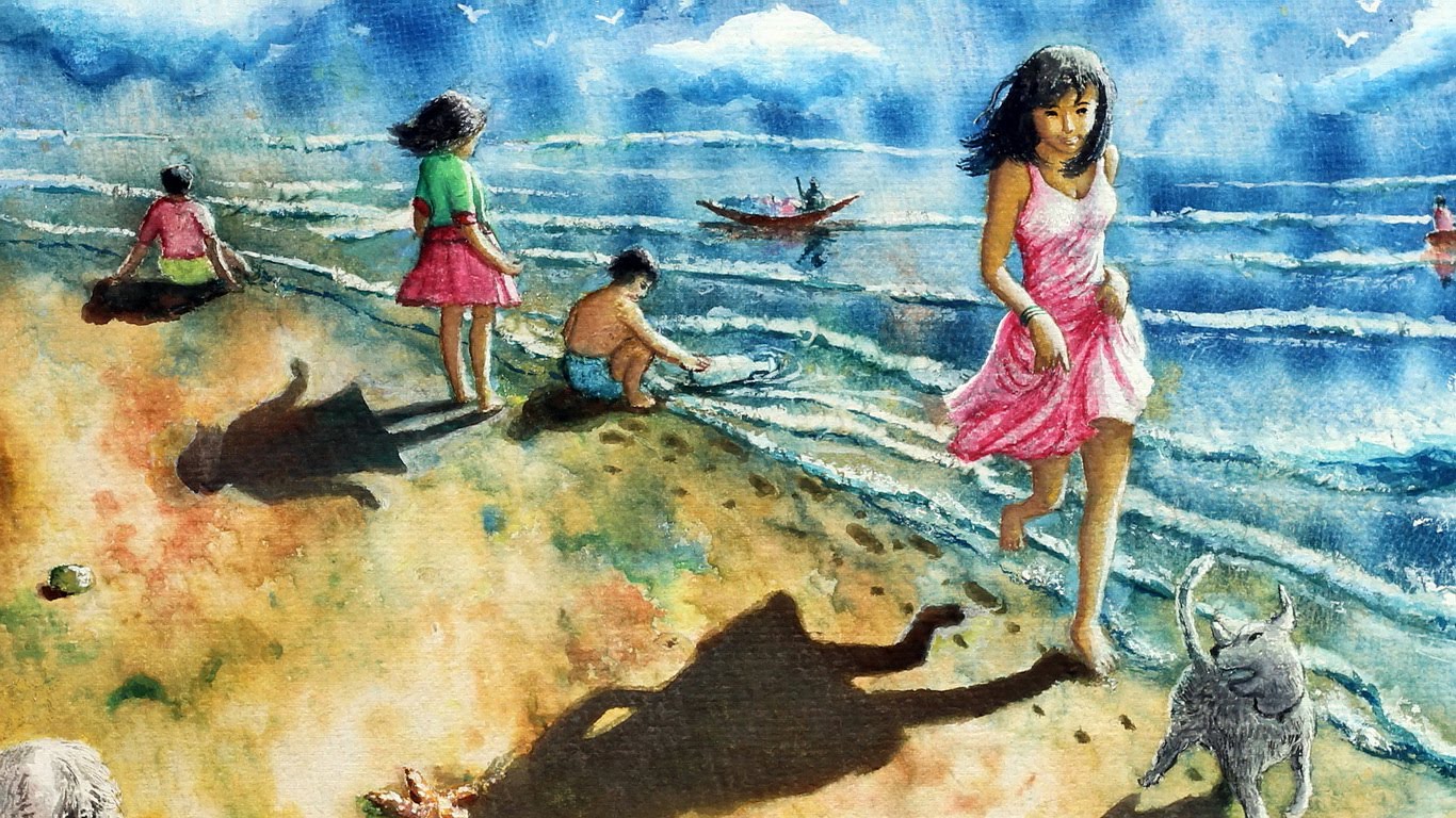 1366x768 How To Paint Using Sand Amp Watercolor - Watercolor Sand