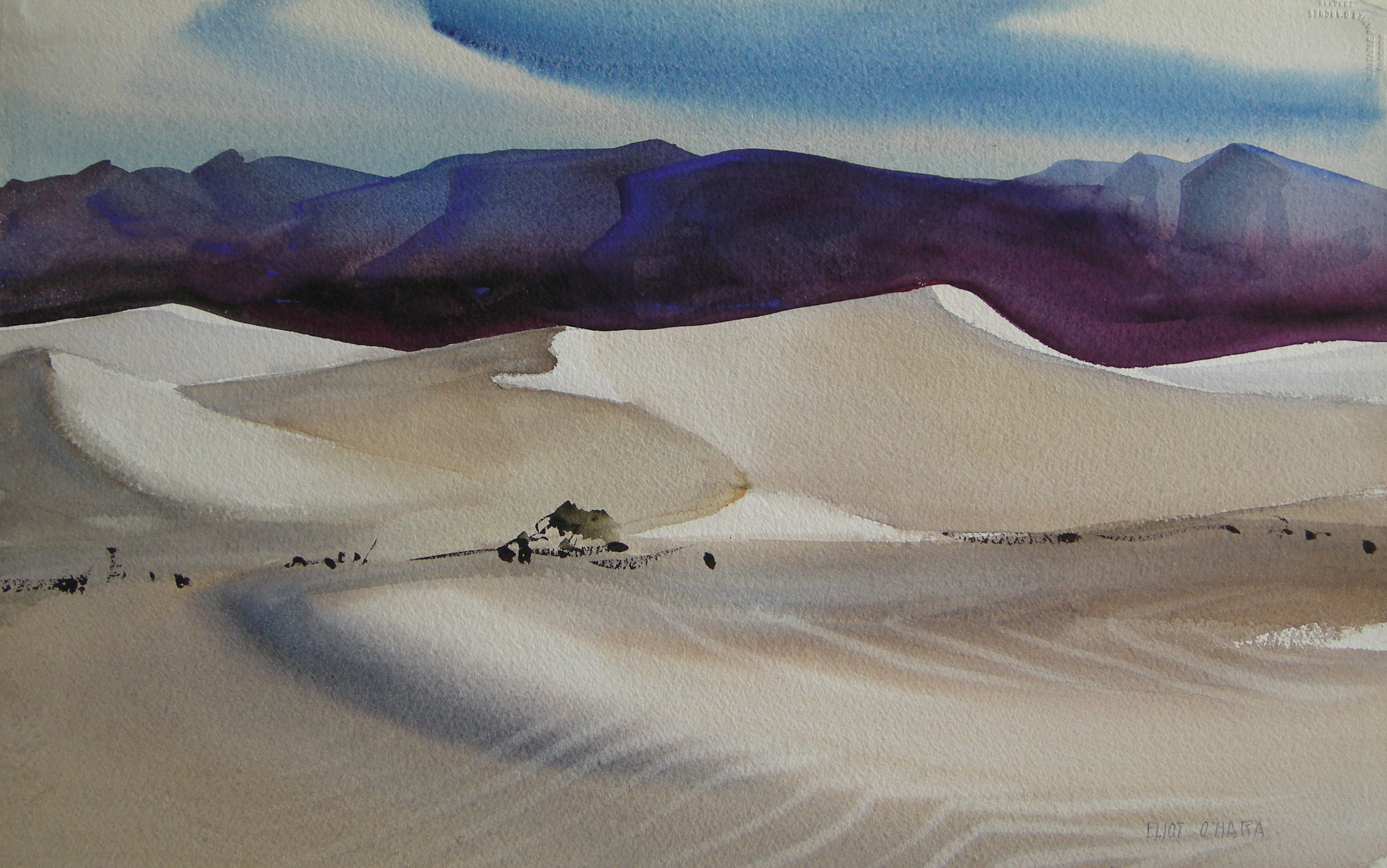 3054x1912 Feoli Fine Art - Watercolor Sand Dunes